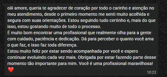 Relato real de paciente atendida pela Catia, imagem 4