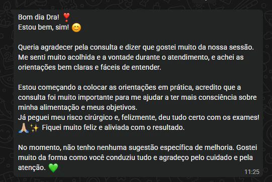 Relato real de paciente atendida pela Catia, imagem 6