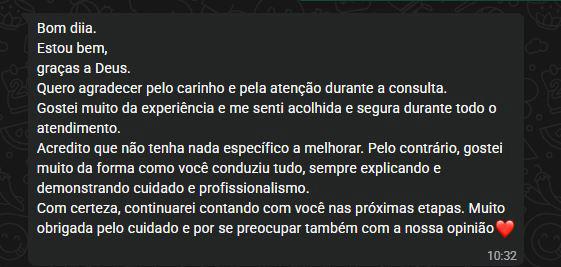 Relato real de paciente atendida pela Catia, imagem 5